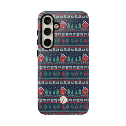 Winter Cottage Pattern Tough Phone Case