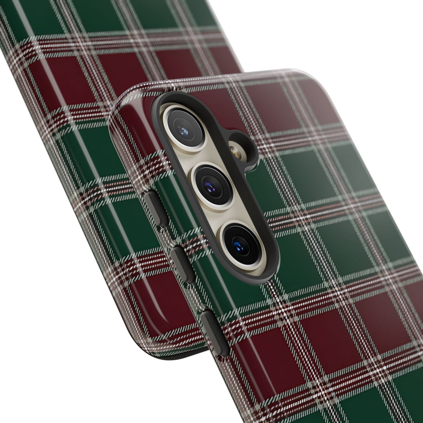 Green & Burgundy Plaid Tough Phone Case