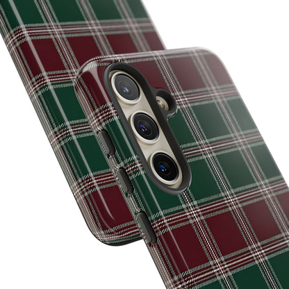 Green & Burgundy Plaid Tough Phone Case