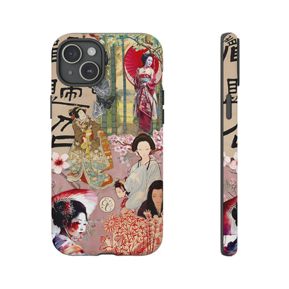 Japanese Geisha Collage Tough Phone Case