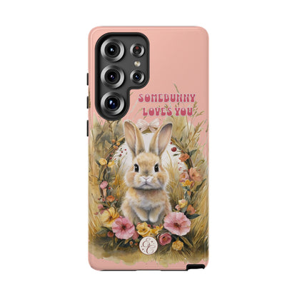 Somebunny Loves You Tough Phone Case - Peach