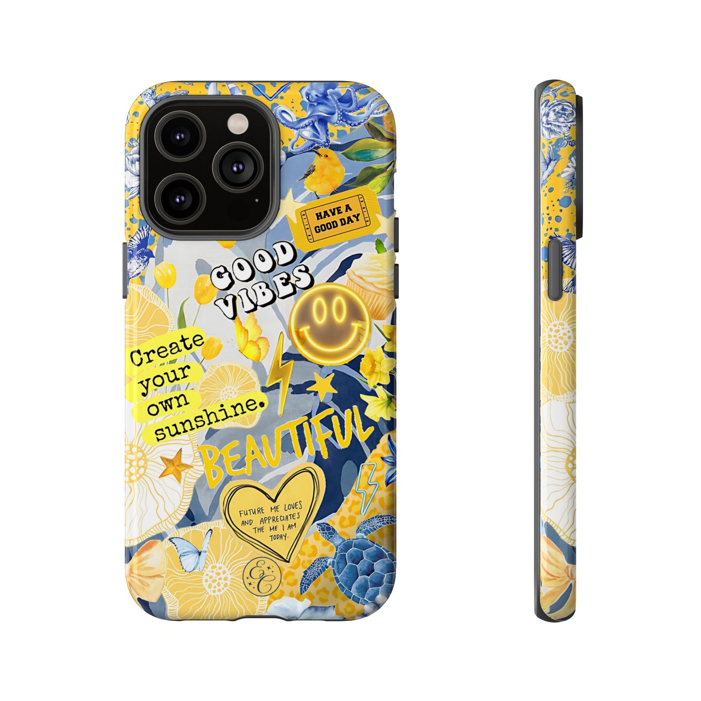 Yellow and Blue Collage Tough Phone Case