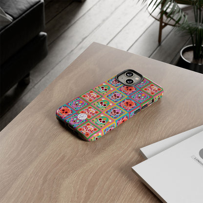 Colorful Sugar Skull Pattern Tough Phone Case