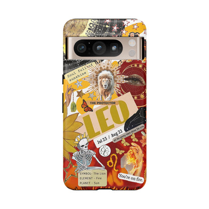 Leo Vintage Zodiac Collage Tough Phone Case