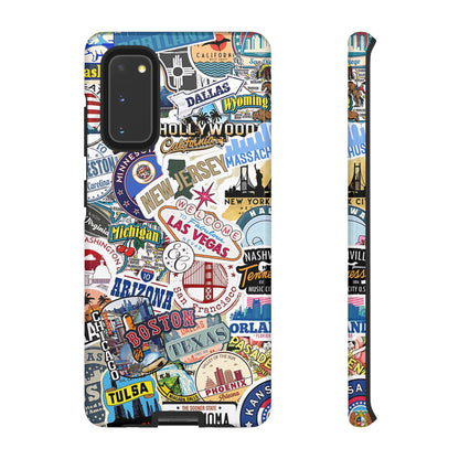 USA Travel Stickers Tough Phone Case