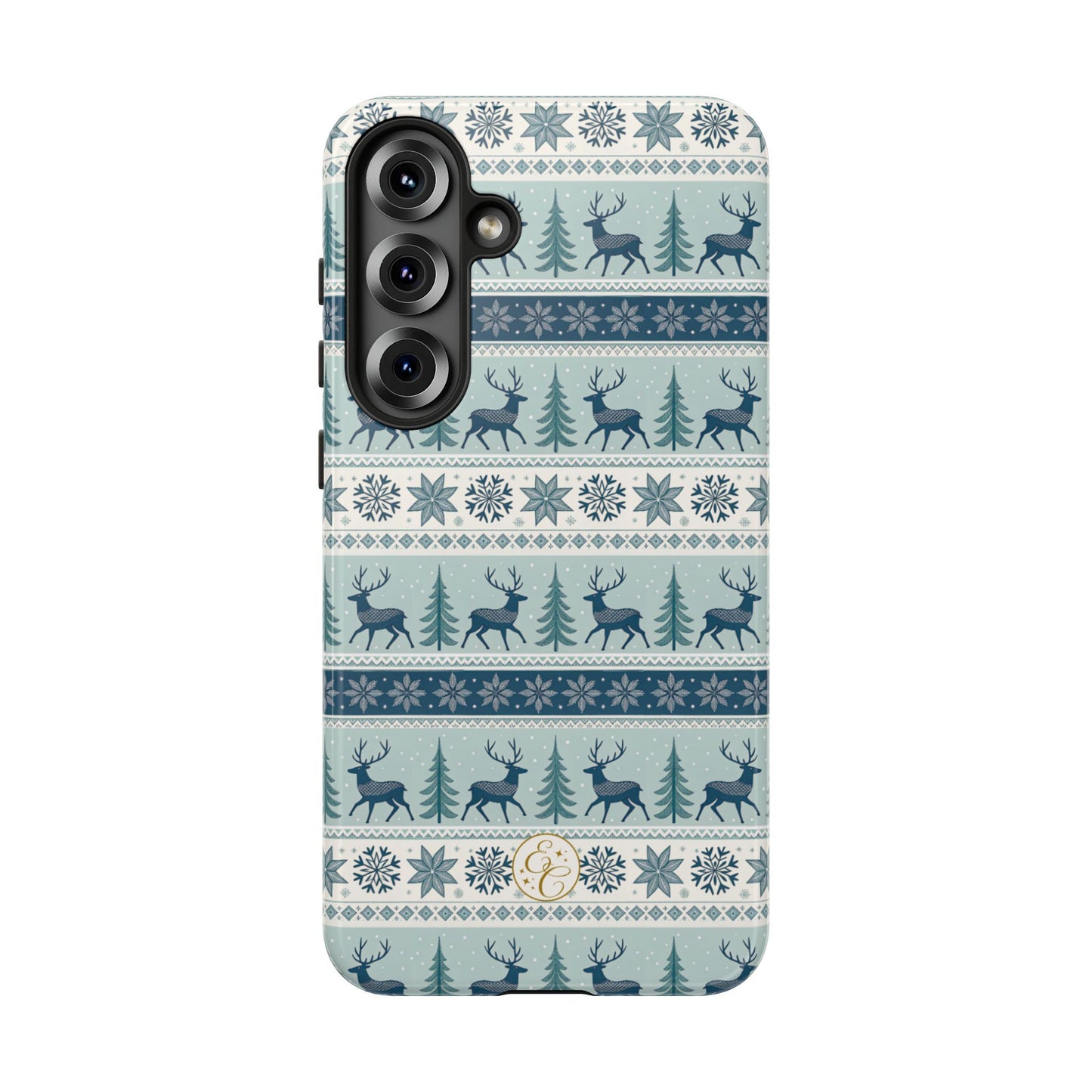 Blue Winter Reindeer Tough Phone Case