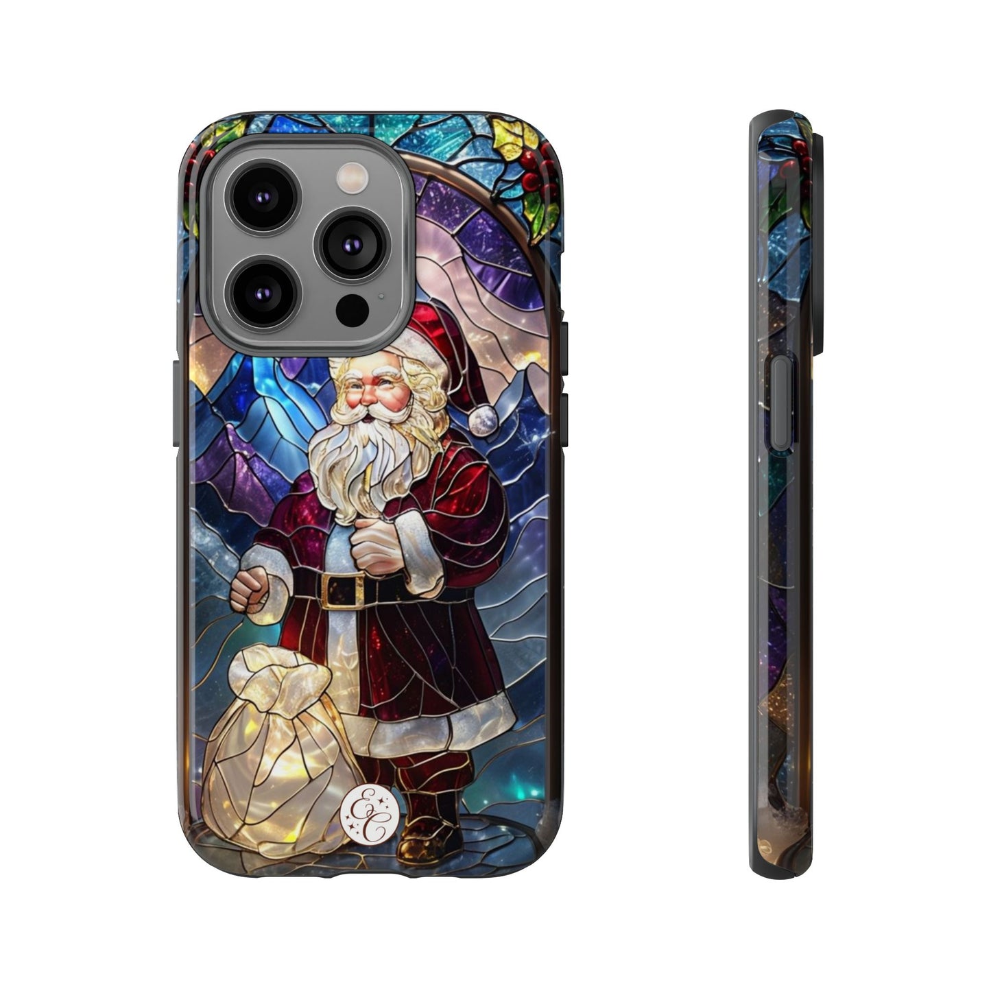 Santa Claus Stained Glass Tough Phone Case