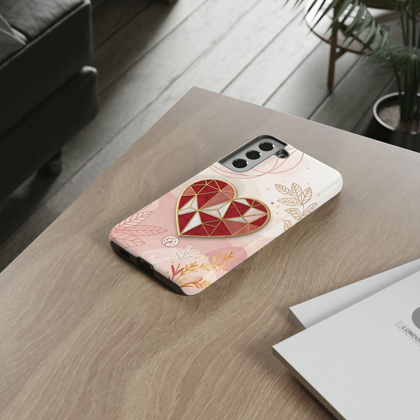 Geometric Heart Tough Phone Case