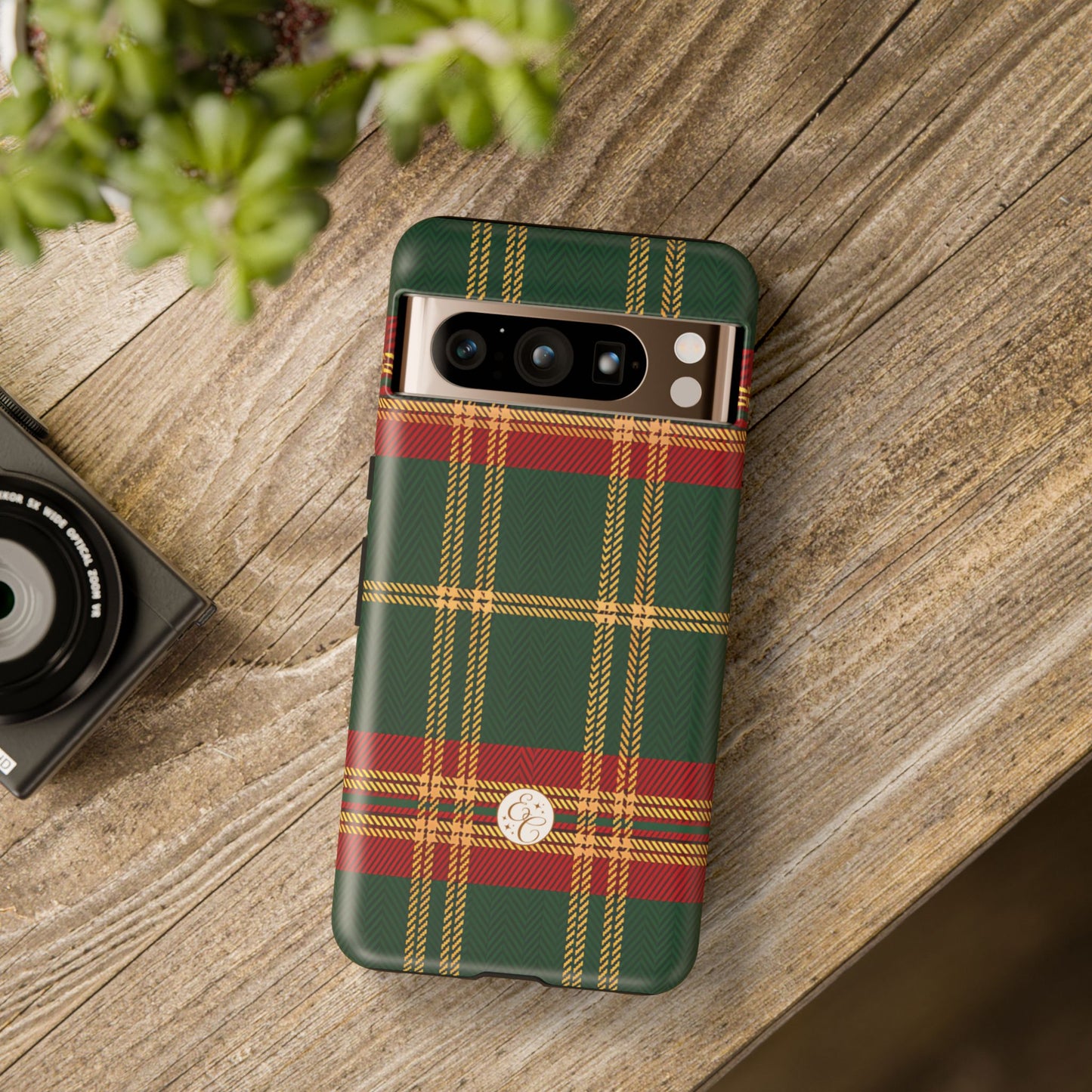 Green Red & Gold Plaid Tough Phone Case