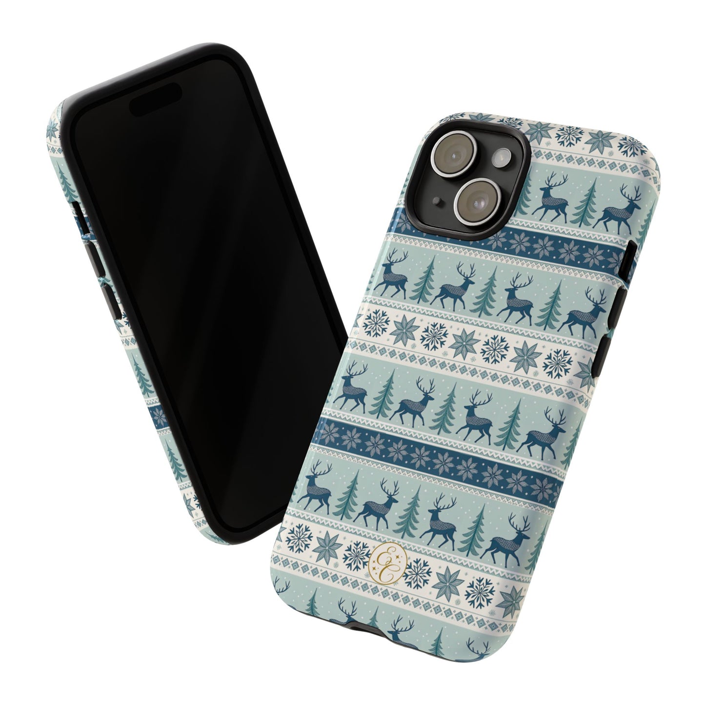 Blue Winter Reindeer Tough Phone Case