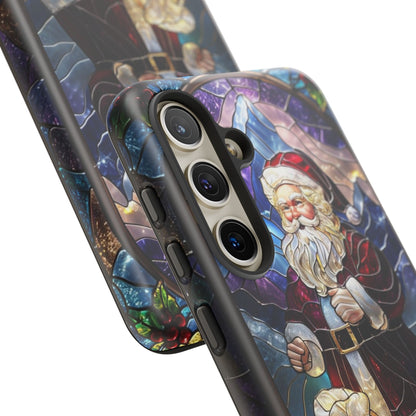 Santa Claus Stained Glass Tough Phone Case