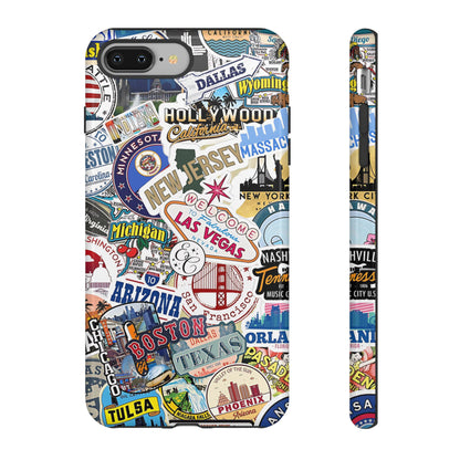 USA Travel Stickers Tough Phone Case