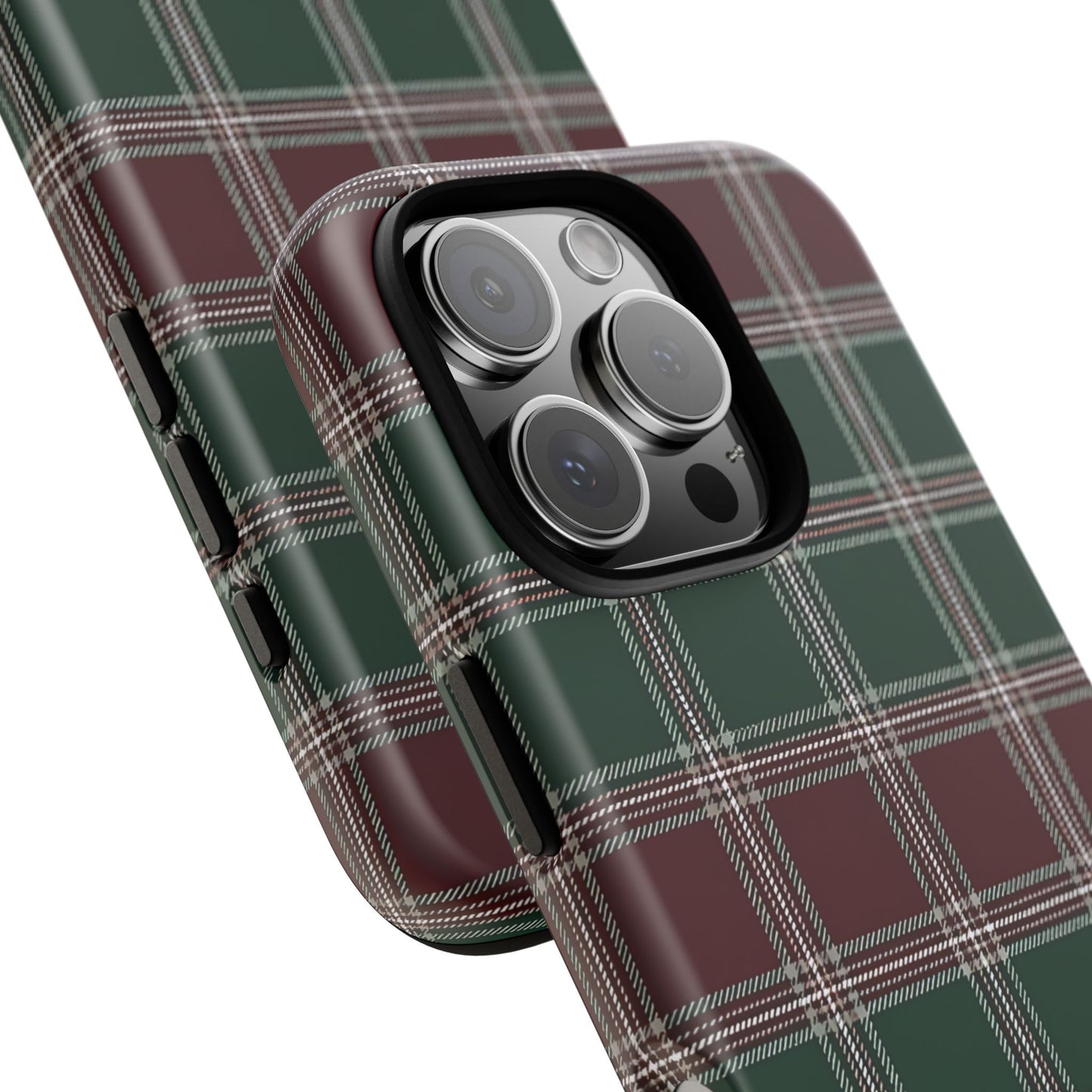 Green & Burgundy Plaid Tough Phone Case