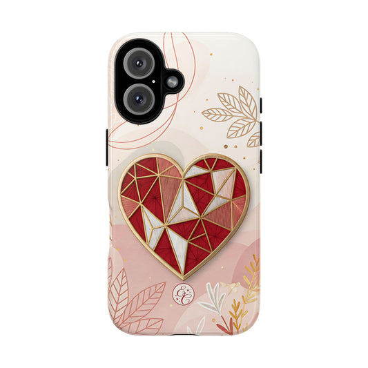 Geometric Heart Tough Phone Case