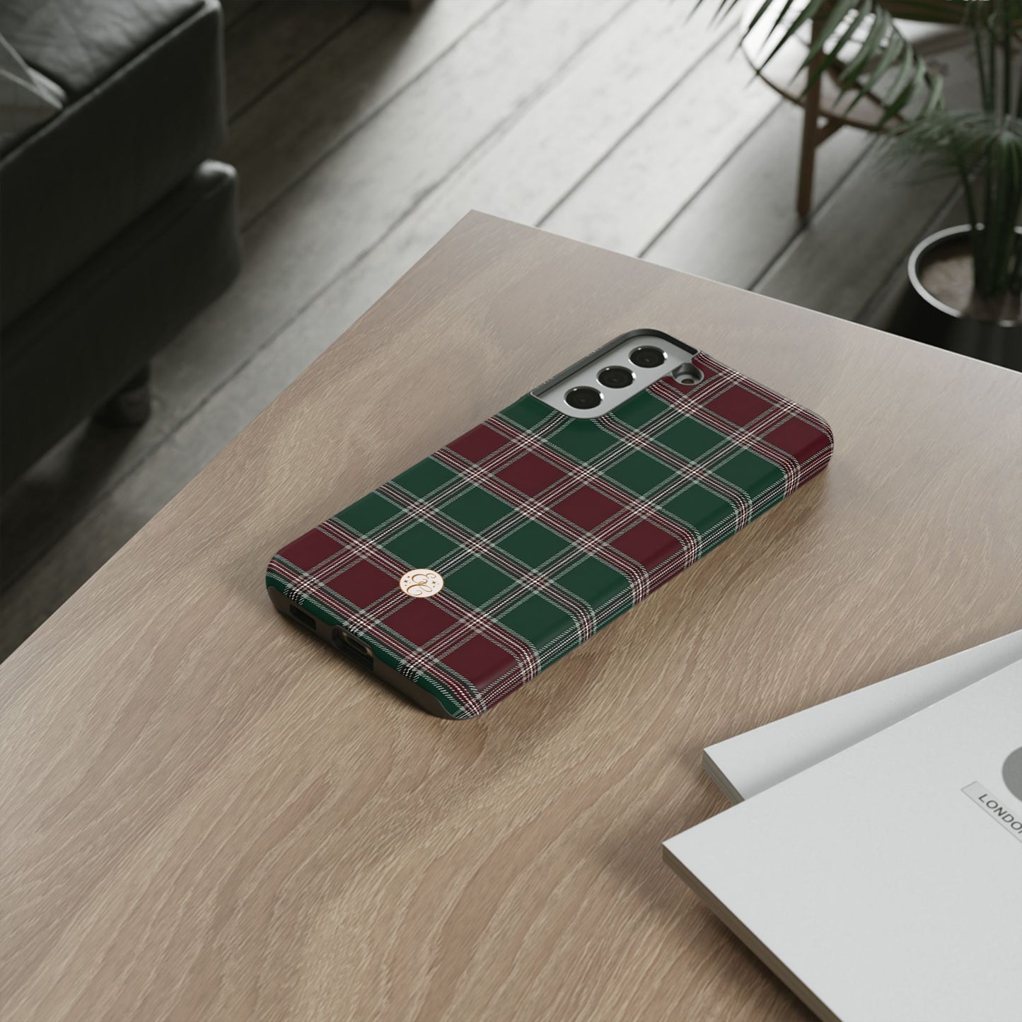 Green & Burgundy Plaid Tough Phone Case