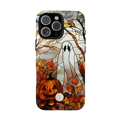Halloween Ghost & Pumpkin Stained Glass Tough Phone Case