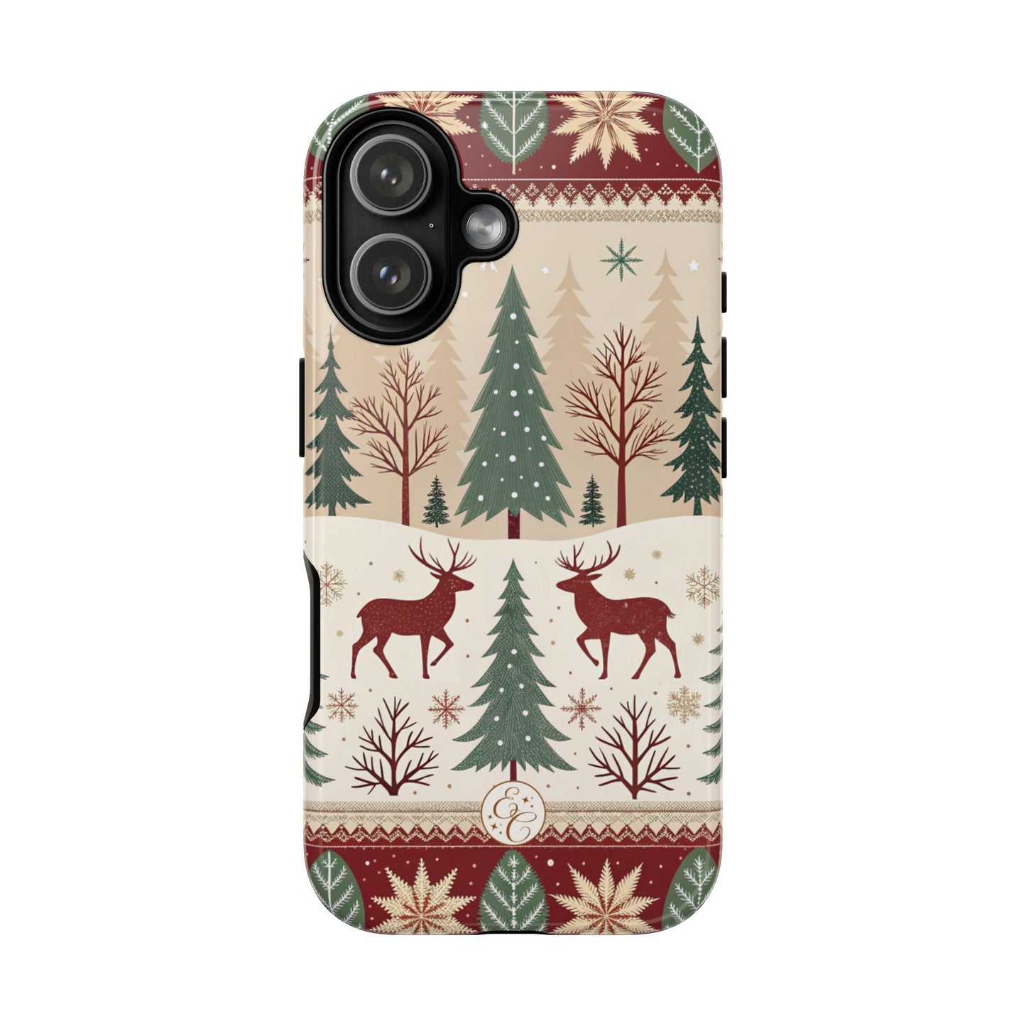 Vintage Christmas Reindeer Tough Phone Case