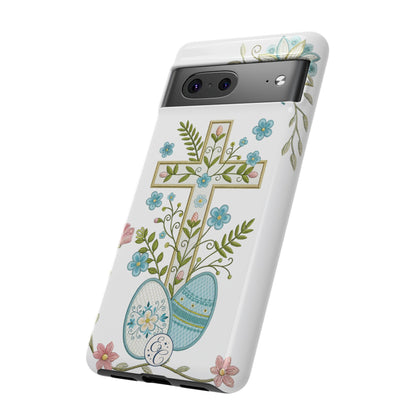 Vintage Easter Floral Cross Tough Phone Case