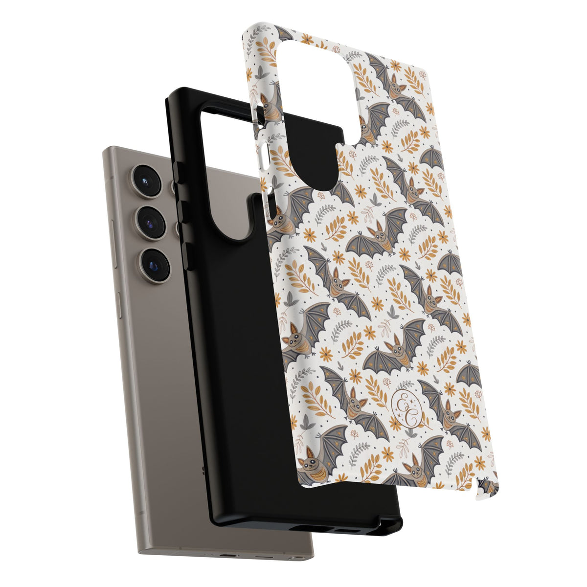 Boho Bat Pattern Halloween Phone Case