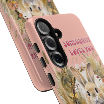 Somebunny Loves You Tough Phone Case - Peach