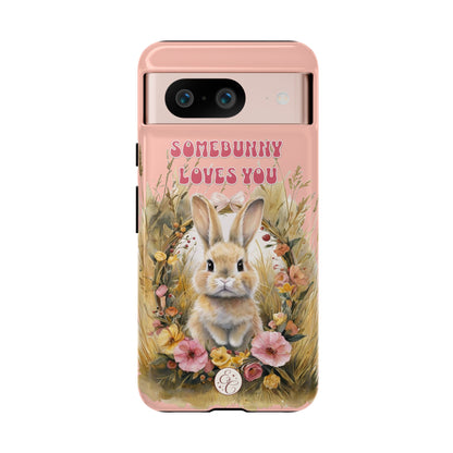 Somebunny Loves You Tough Phone Case - Peach