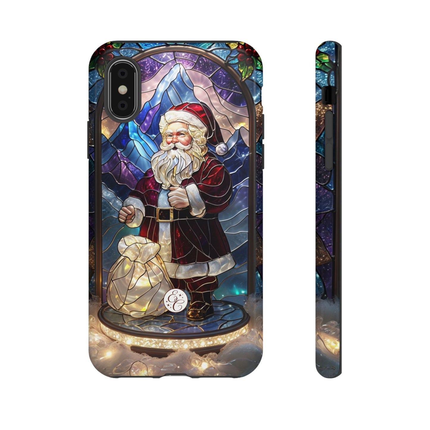 Santa Claus Stained Glass Tough Phone Case