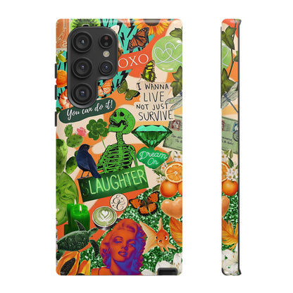 Green and Orange Collage Tough Phone Case