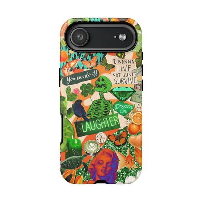 Green and Orange Collage Tough Phone Case