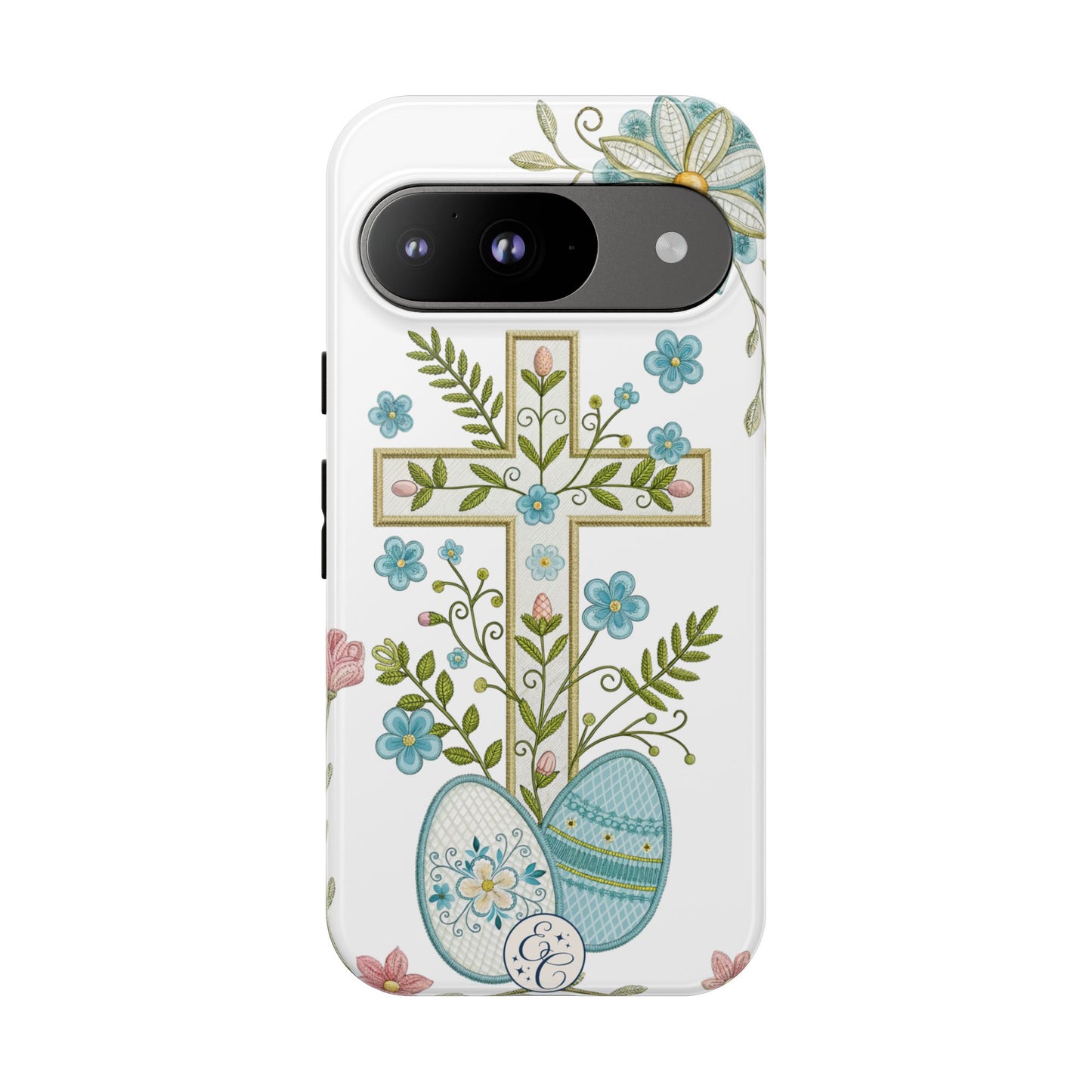 Vintage Easter Floral Cross Tough Phone Case