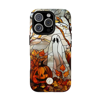 Halloween Ghost & Pumpkin Stained Glass Tough Phone Case