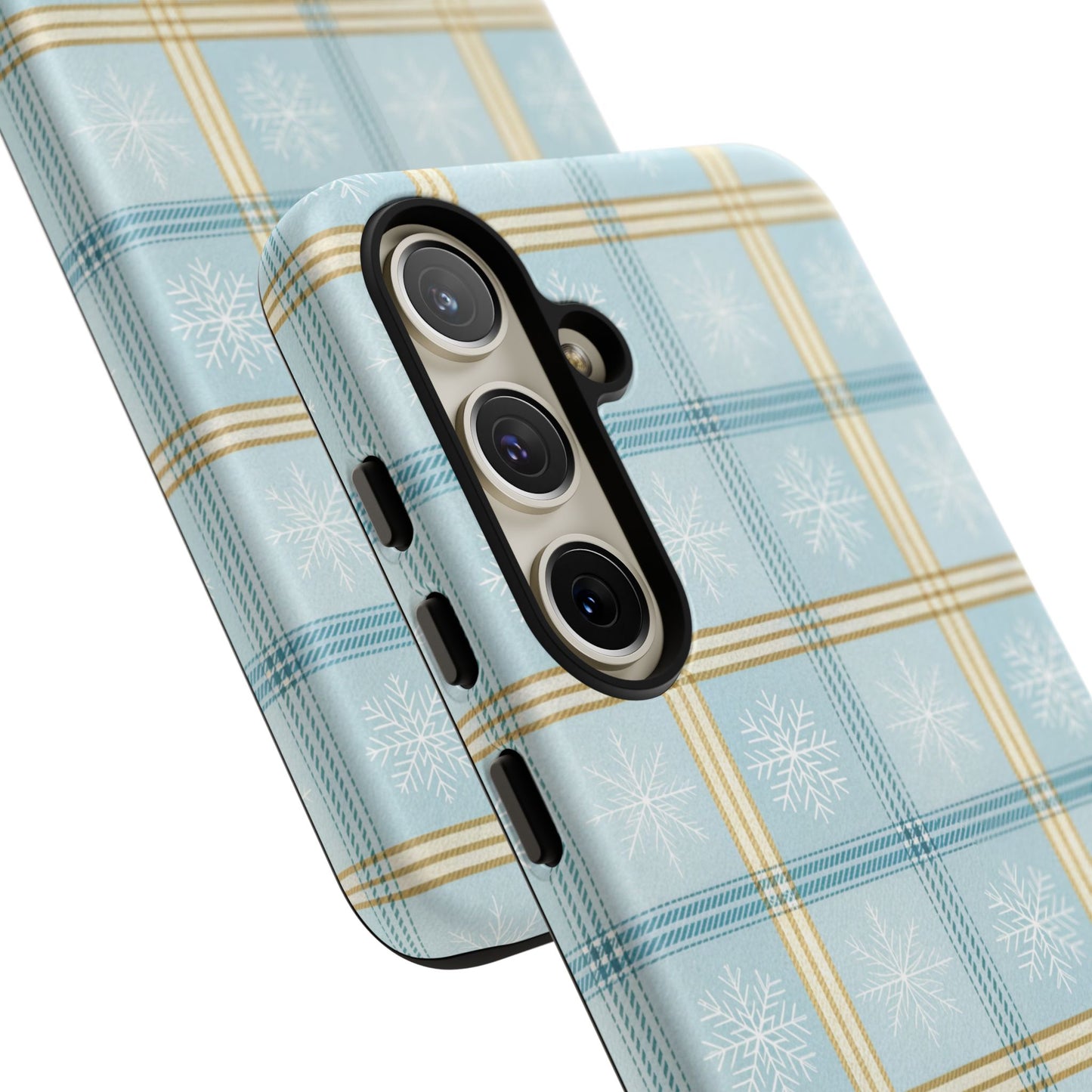Blue Winter Plaid Tough Phone Case