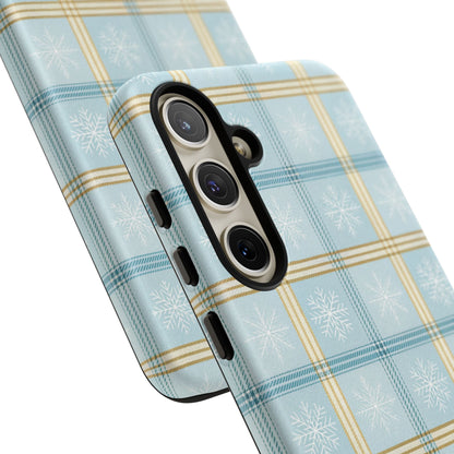 Blue Winter Plaid Tough Phone Case