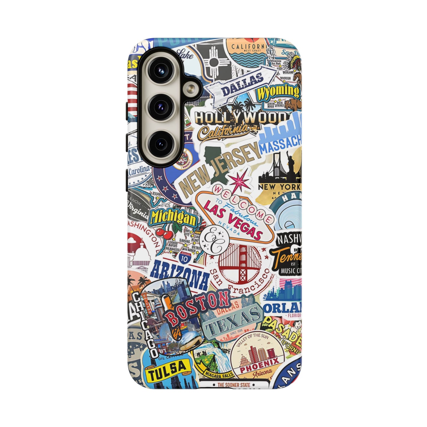 USA Travel Stickers Tough Phone Case
