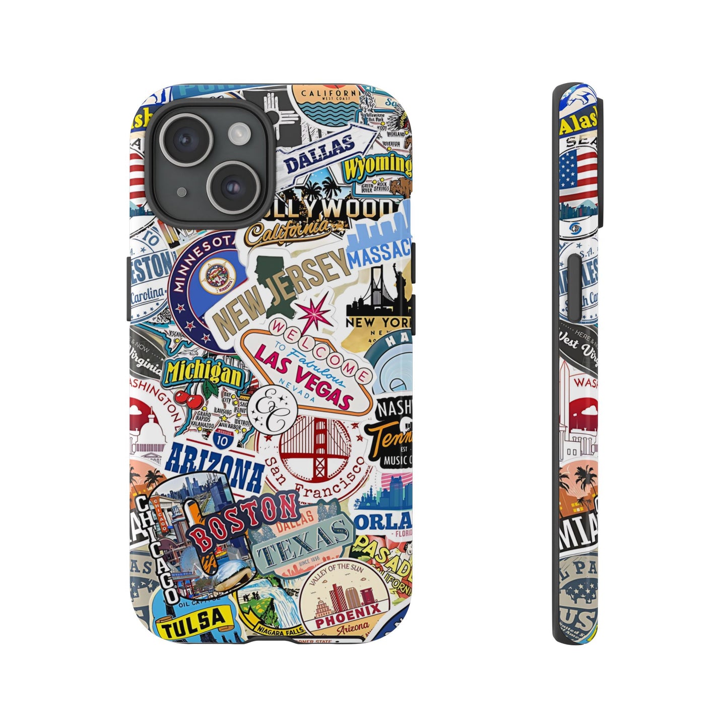 USA Travel Stickers Tough Phone Case