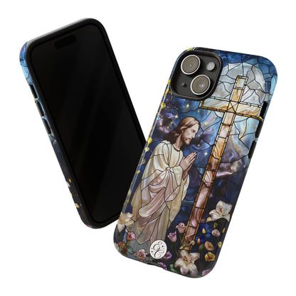 Jesus Praying Stained Glass Tough Phone Case