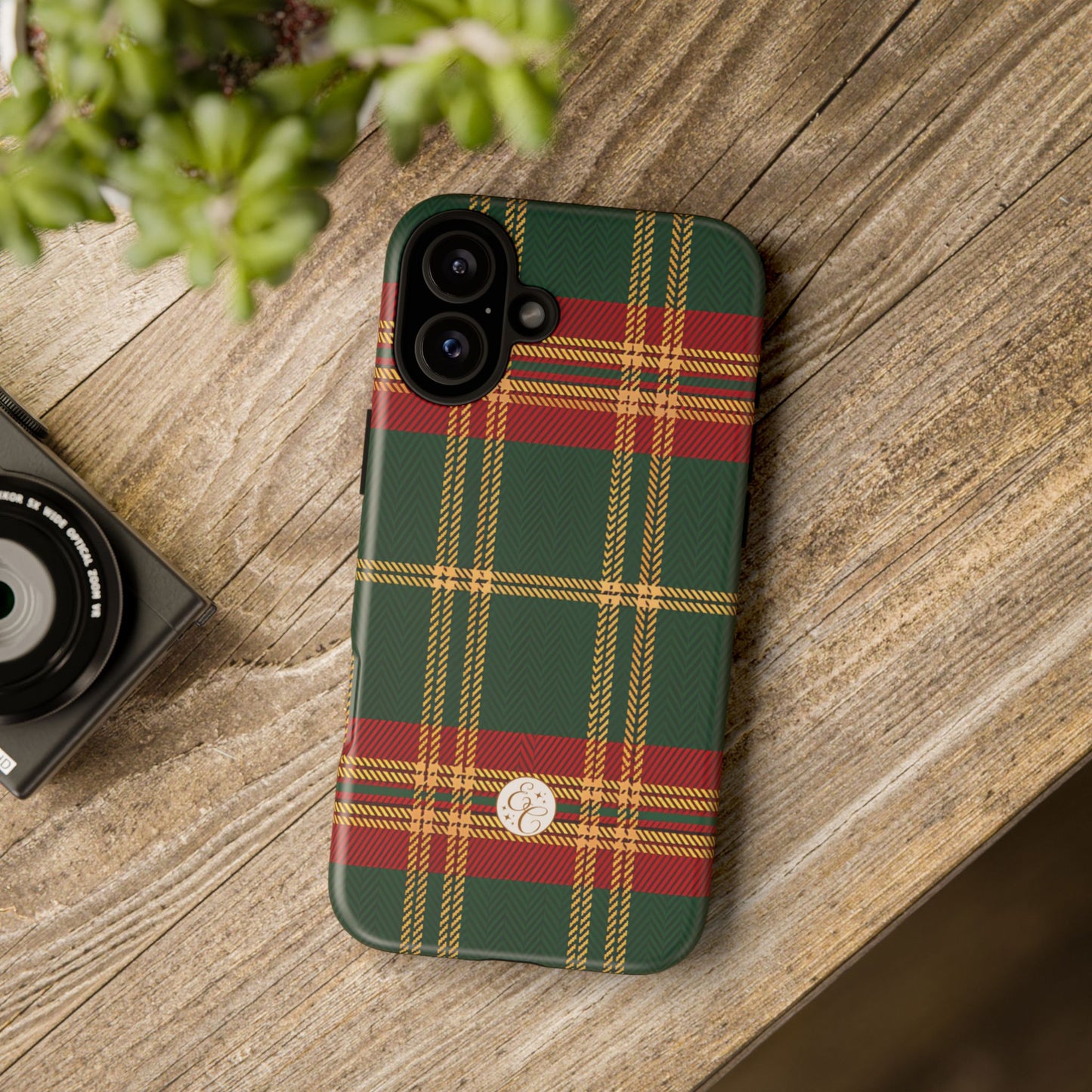 Green Red & Gold Plaid Tough Phone Case