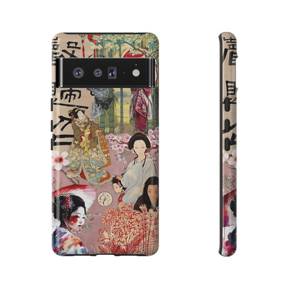 Japanese Geisha Collage Tough Phone Case