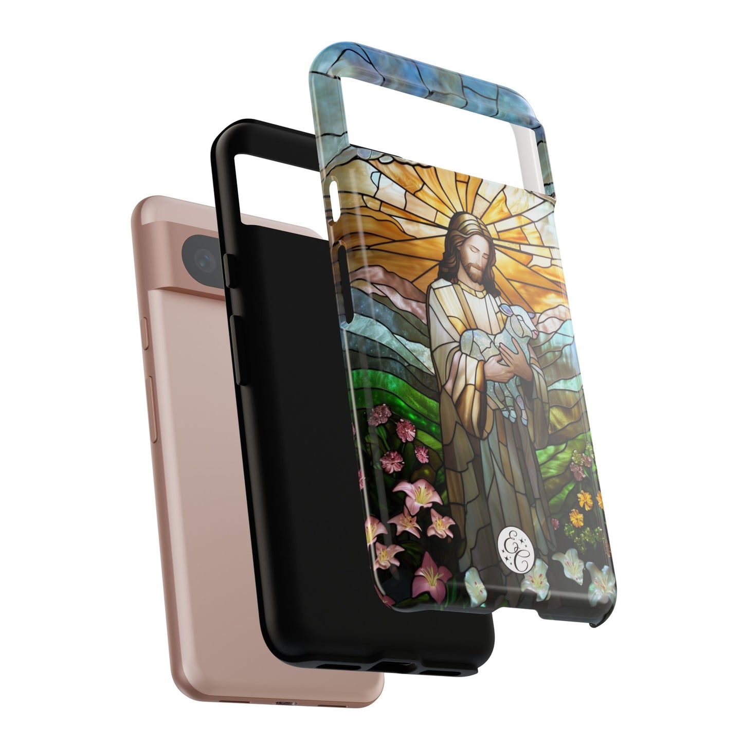 Jesus Holding a Lamb Stained Glass Tough Phone Case