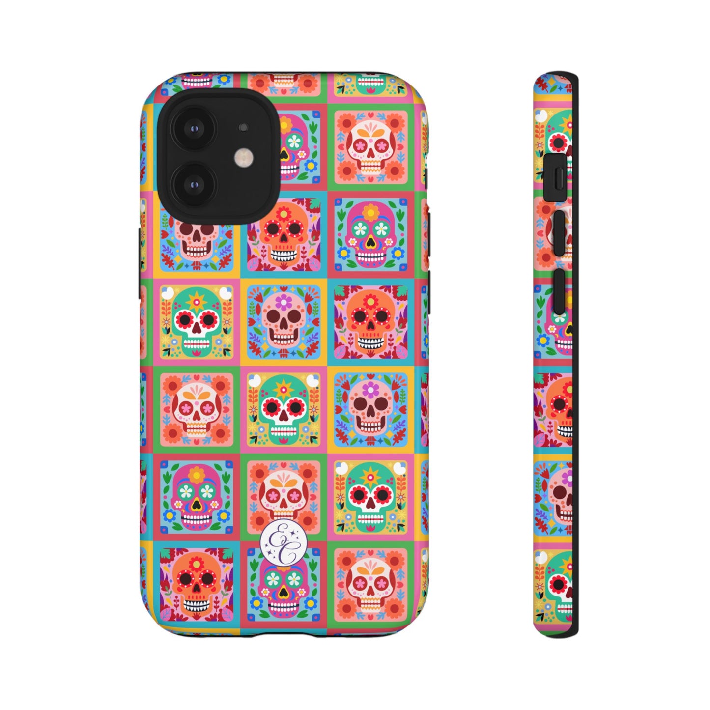 Colorful Sugar Skull Pattern Tough Phone Case