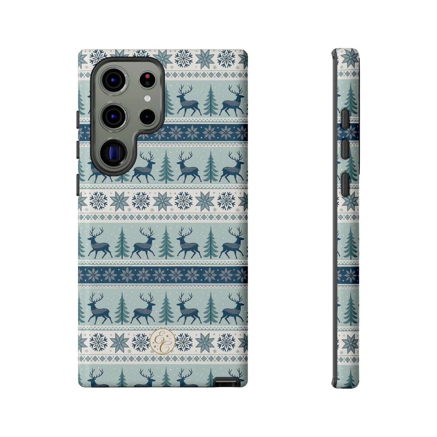Blue Winter Reindeer Tough Phone Case
