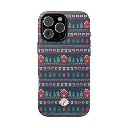 Winter Cottage Pattern Tough Phone Case