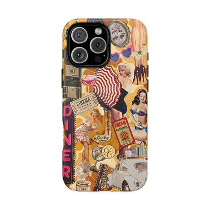 Retro Pin-up Collage Tough Phone Case