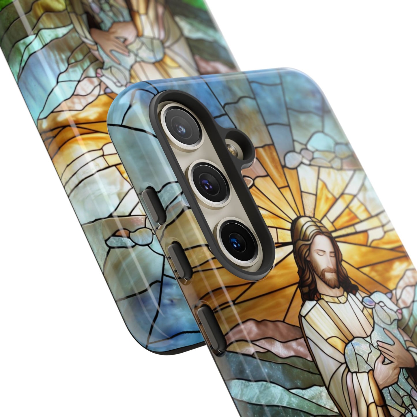 Jesus Holding a Lamb Stained Glass Tough Phone Case