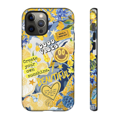 Yellow and Blue Collage Tough Phone Case