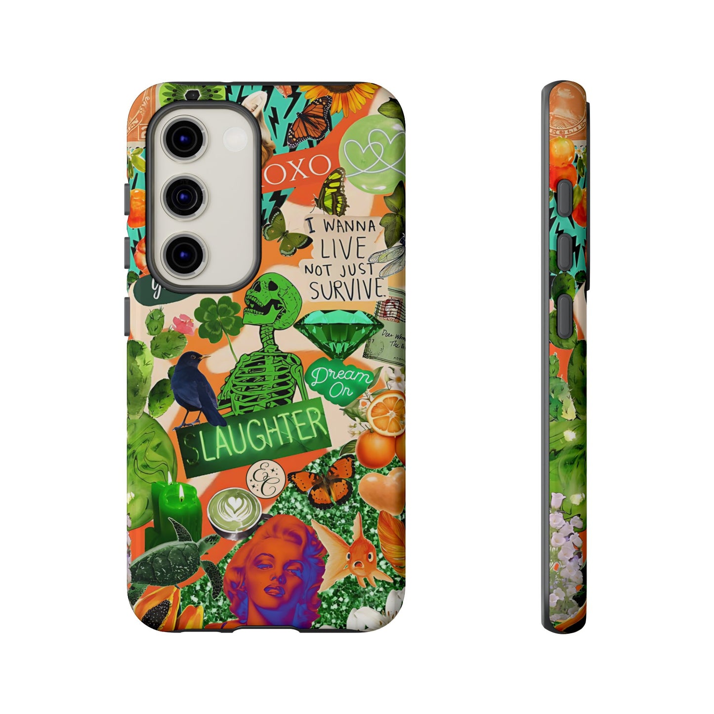 Green and Orange Collage Tough Phone Case