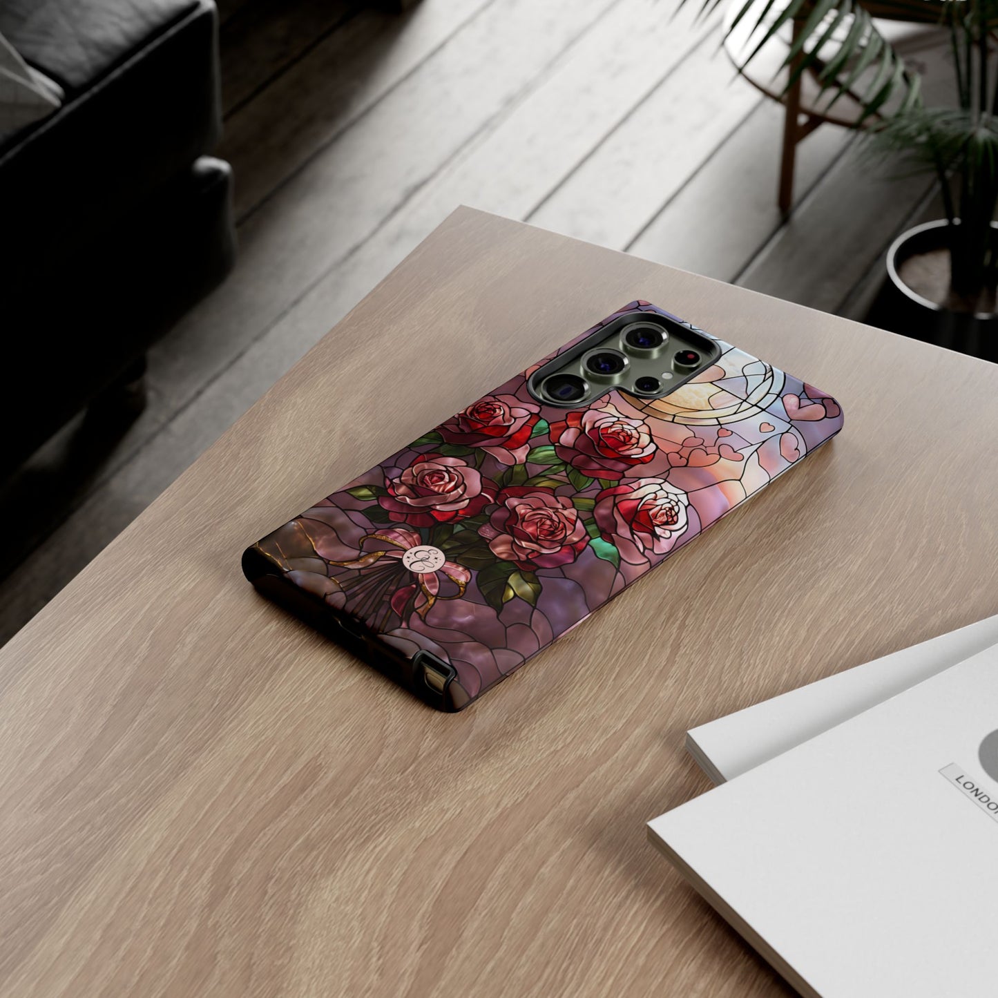 Bouquet of Roses Stained Glass Tough Phone Case