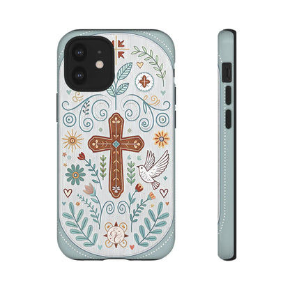 Christian Cross Floral Tough Phone Case