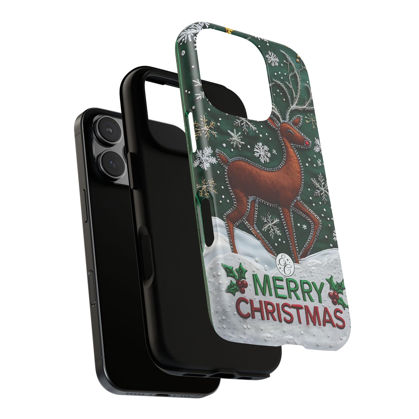 Merry Christmas Reindeer Tough Phone Case