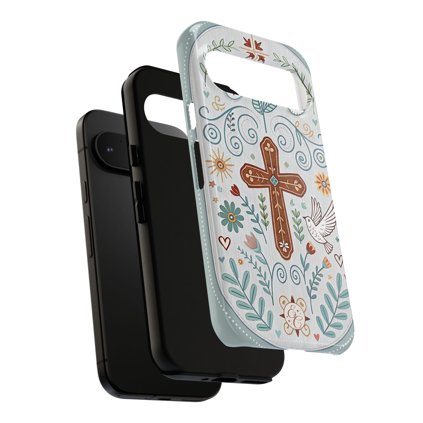 Christian Cross Floral Tough Phone Case