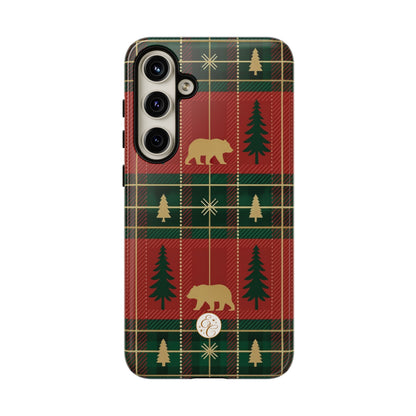 Christmas Bear Plaid Tough Phone Case